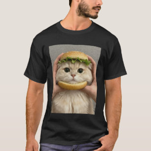T-shirt Chat Hamburger Bun Mignon Drôle Mème Nourriture Do