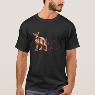 T-shirt Chat Havana Brown Battement de coeur EKG Drôle Pro