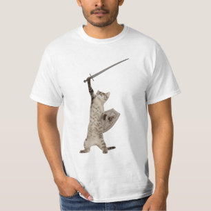 T-shirt Chat héroïque de chevalier de guerrier
