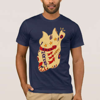 T-shirt chat heureux de marché haussier