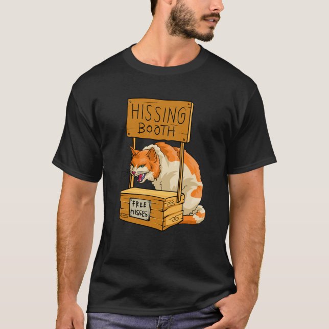 T-shirt Chat Hisser Booth Libre Hisses Kitty Hiss Chat (Devant)