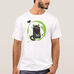 T-shirt Chat illustré de Gamer