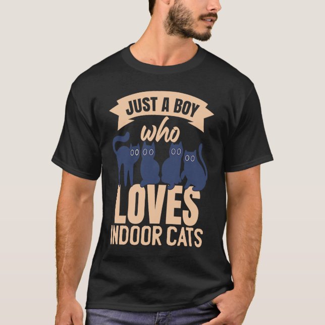 T-shirt Chat intérieur Garçons Animal Kitty Kitten Chat in (Devant)