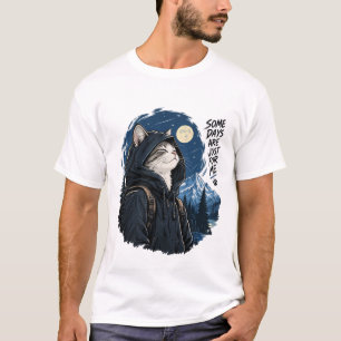 T-shirt Chat introverti au clair de lune