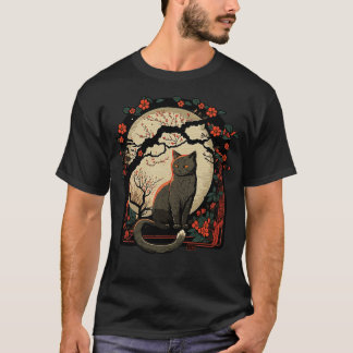 T-shirt Chat Japon Style Funny Chat Cadeau Retro Vintage F