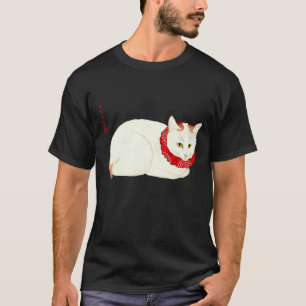 T-shirt Chat japonais blanc et gingembre
