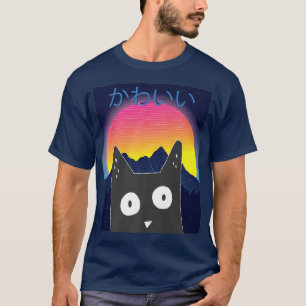 T-shirt Chat Japonais Indie esthétique Alt Cute Anime Retr