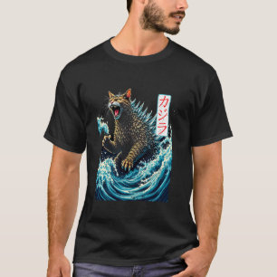 T-shirt Chat Japonais Kawaii Tee Japon Chat Monstre & Kana