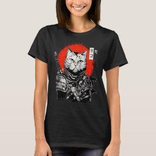 T-shirt Chat japonais samouraï Bushido Guerrier Katana Épé