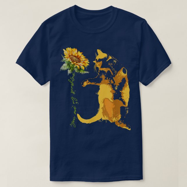 T-shirt Chat Jaune Qui Se Trouve Sur Le Dos  (Design devant)