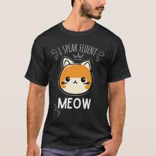 T-shirt Chat  Je parle félin miaou chat ironique citation 