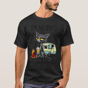 T-shirt Chat Je suis retraité chaque heure est une bonne h