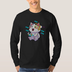 T-shirt Chat Jeux Vidéo Fille Nerd