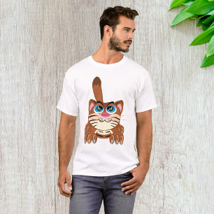 T-shirt Chat jouant avec Big Blue yeux amusant Whimsical K