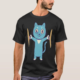 T-shirt Chat Jouant Des Cymbales Joueur De Cymbales De Per