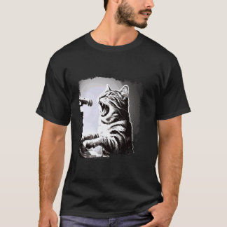 T-shirt Chat Jouant Du Piano Chantant Chat Propriétaire De