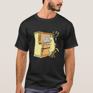 T-shirt Chat Jouant du Piano Musique Amusante Pianiste Ch