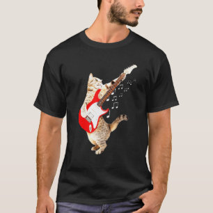 T-shirt Chat Jouer Acoustique Guitare Cool Musicien Guitar
