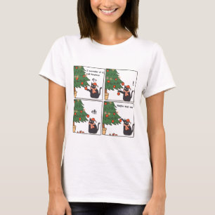 T-shirt Chat Jouer Avec L'Arbre De Noël