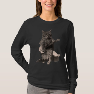 T-shirt Chat Jouer Banjo Guitare Chat Instrument Kitty