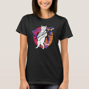 T-shirt Chat Jouer Basse Guitare Musicien Baid Guitariste