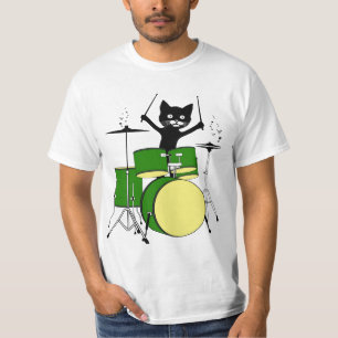 T-shirt Chat Jouer Des Tambours, Chat Drôle Jouer Des Tam