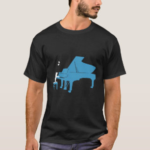 T-shirt Chat Jouer Grand Piano Concert Cute Drôle