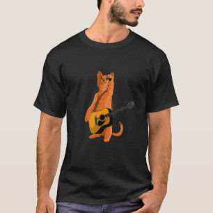 T-shirt Chat Jouer Guitare Kitten Lover Funny Guitariste M