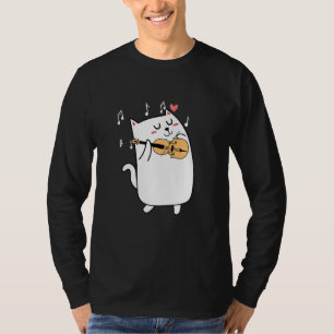 T-shirt Chat Jouer Idée De Violon Pour L Animal Ou Violoni