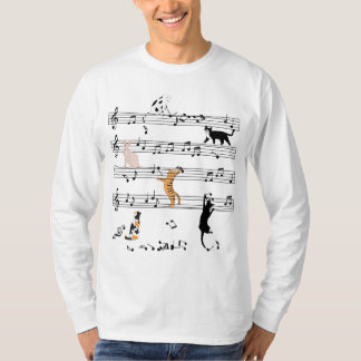 T-shirt Chat Jouer Note Musique, Naughty Cadeau Chat, Chat