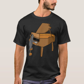 T-shirt Chat Jouer Piano Musique Lecteur Musicien enseigna