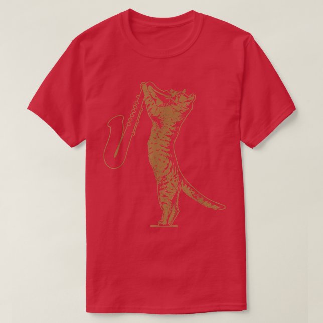 T-shirt Chat Jouer Saxophone Musique Lover Chat Saxophonis (Design devant)