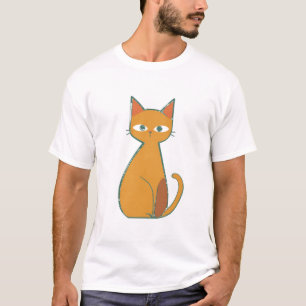 T-shirt Chat joueur dans un style d'illustration naïf