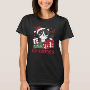 T-shirt Chat Joyeux Noël Animaux d'hiver Chats Noël