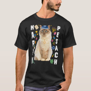 T-shirt Chat juif Kippah Happy Pesach Matzah Passover Hol