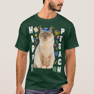 T-shirt Chat juif Kippah Happy Pesach Matzah Passover Hol