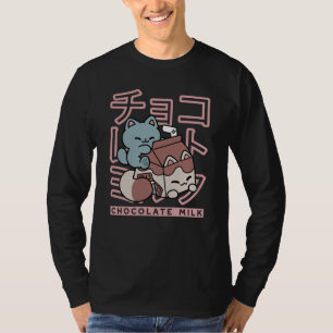 T-shirt Chat Kawaii avec du Lait au Chocolat – Pop Art Jap