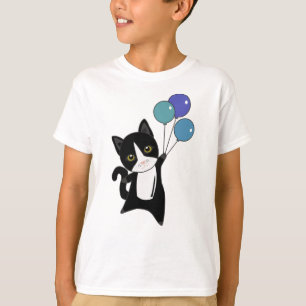 T-shirt Chat Kitten Ballons mignons Animaux noirs Chats