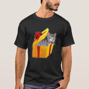 T-shirt Chat Kitten Noël boîte de présentation mignonne an