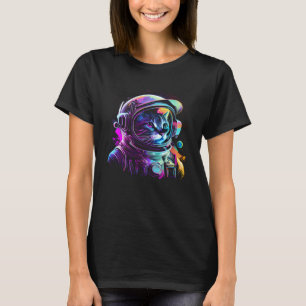 T-shirt Chat Kitty Astronaute Animal Visage Galaxie Espace