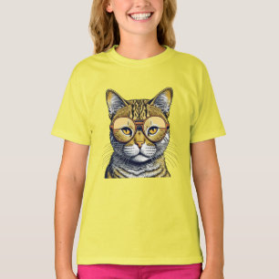 T-shirt Chat Kitty Cool avec Lunettes