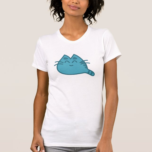 T-shirt Chat Kitty souriant bleu (Devant)