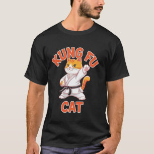 T-shirt Chat Kung Fu Drôle Arts Martiaux Karaté Félin