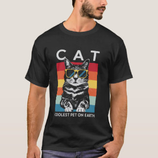 T-shirt Chat Le Plus Cool Animal De La Terre Lunettes Retr