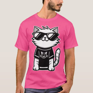 T-shirt Chat le plus frais du monde avec lunettes de solei