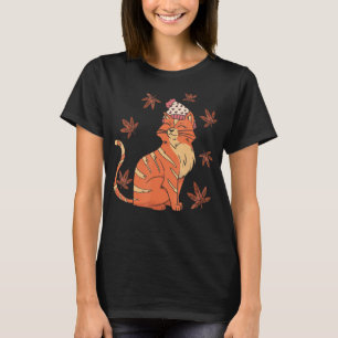 T-shirt Chat Leaf Automne Bonjour Automne