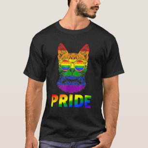 T-shirt Chat LGBT Fierté Gay LGBTQ Drapeau Arc-en-Ciel Lun