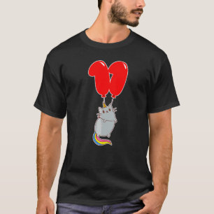 T-shirt Chat Licorne Mignon  11e Anniversaire  Ballon pour