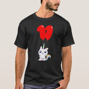 T-shirt Chat Licorne Mignon  11e Anniversaire  Ballon pour