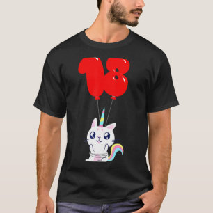 T-shirt Chat Licorne Mignon   18e Anniversaire   Ballon En